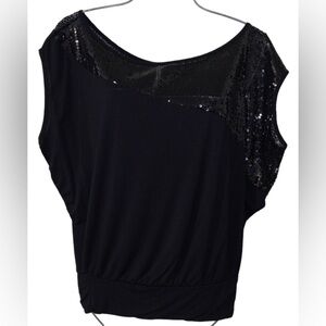 Easel Black Sequin Top
